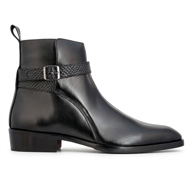 S&B Black Harness Jodhpuri Boots