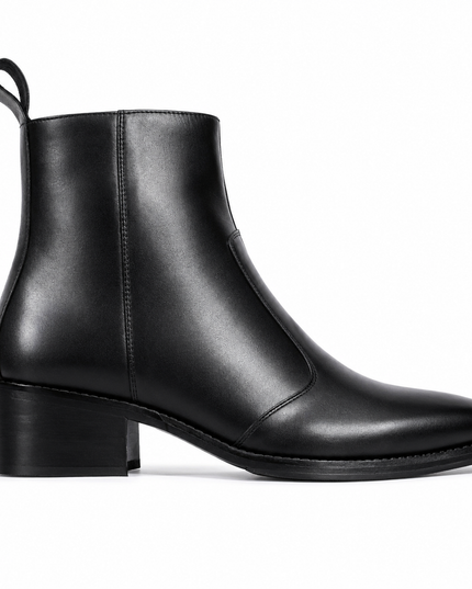 S&B Cowboy Pointed Chelsea - Black
