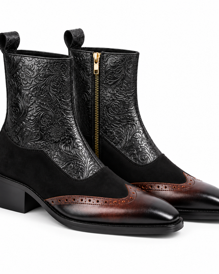 S&B Royal Brogue Chelsea Boot-Cherry
