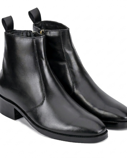 S&B T-Shape Wooden Sole Cuban Chelsea - Black