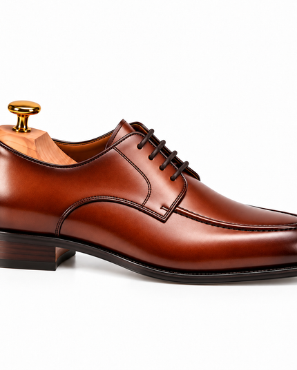 S&B Apron-Toe Derby Shoe-Tan