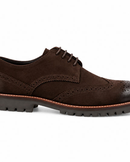 S&B Suede Brogue Derby-Brown