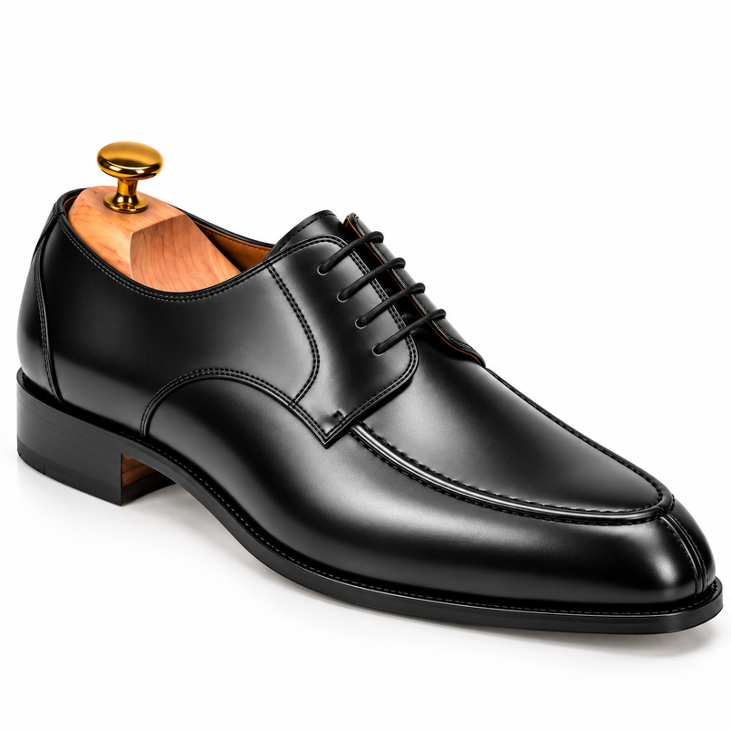 S&B Apron-Toe Derby Shoe-Black