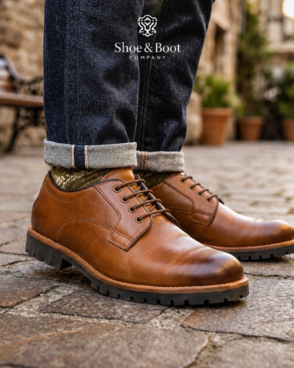 S&B Derby Combo Boot - Brown