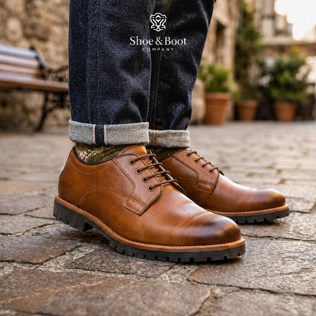 S&B Derby Combo Boot - Brown
