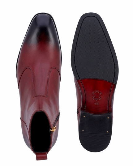 S&B Long Square-Toe Chelsea – Cherry