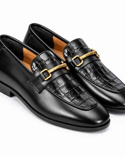 S&B Modena Croco Loafer-Black