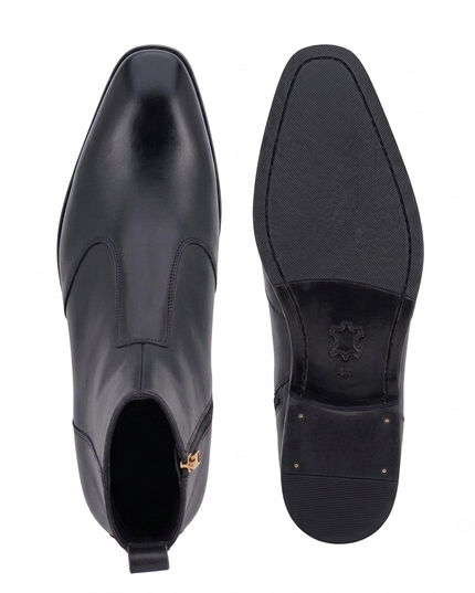 S&B Long Square-Toe Chelsea – Black