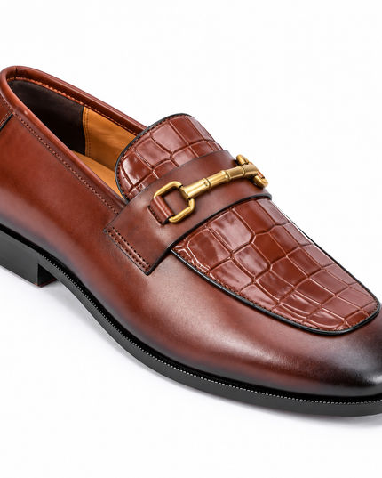 S&B Modena Croco Loafer-Tan