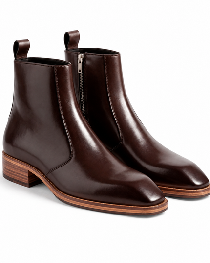 S&B Square-Toe Wooden Chelsea - Brown