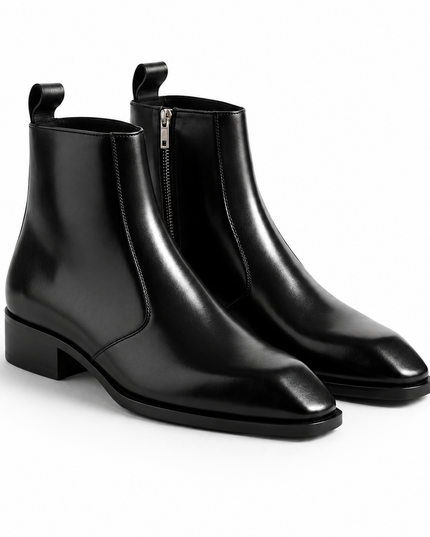 S&B Square-Toe Cuban Chelsea - Black