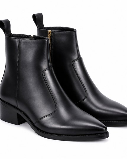 S&B Cowboy Pointed Chelsea - Black