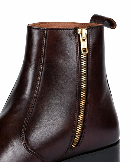 S&B Square-Toe Cuban Chelsea - Brown