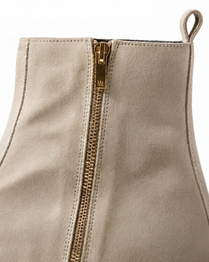 S&B Pointed Dual Shade Suede Chelsea - Beige