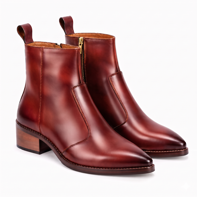 S&B Cowboy Pointed Chelsea - DeTan