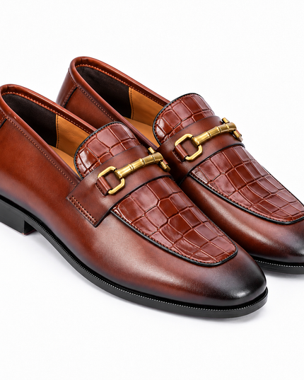 S&B Modena Croco Loafer-Tan
