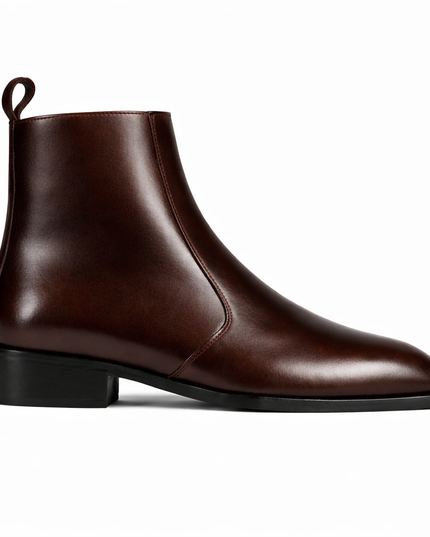 S&B Square-Toe Cuban Chelsea - Brown