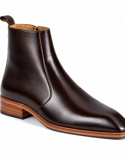 S&B Square-Toe Wooden Chelsea - Brown