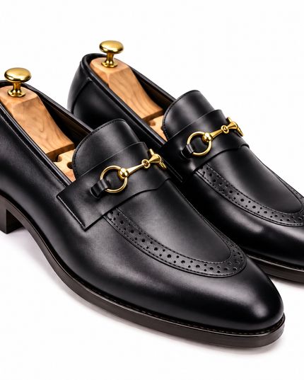 S&B Heritage Brogue Loafer-Black