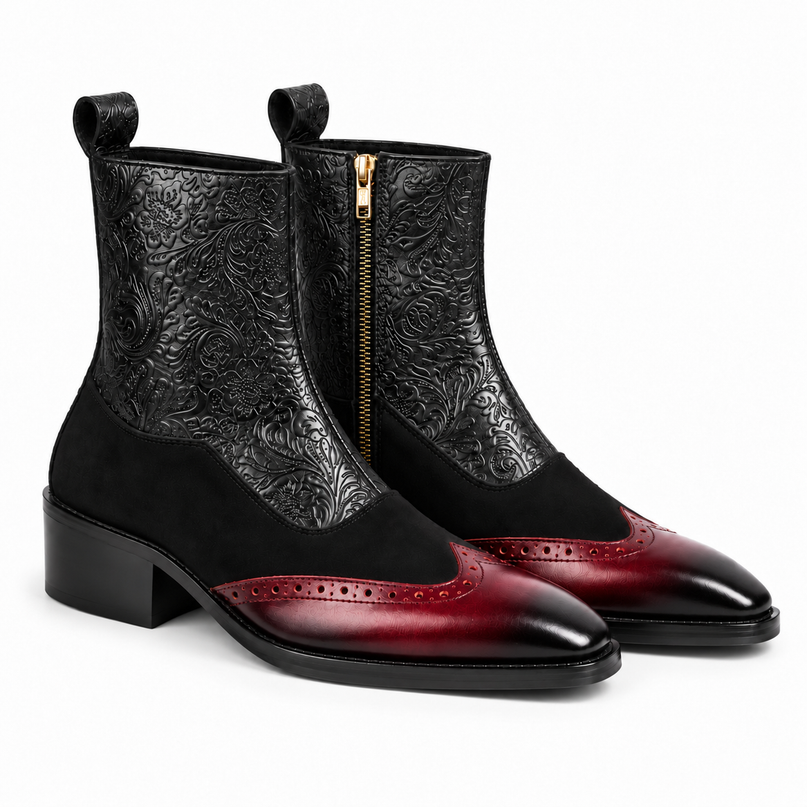S&B Royal Brogue Chelsea Boot-Cherry