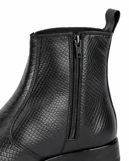 S&B Italian Croco Chelsea - Black
