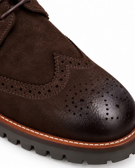 S&B Suede Brogue Derby-Brown