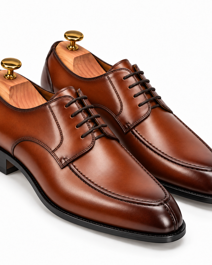 S&B Apron-Toe Derby Shoe-Tan