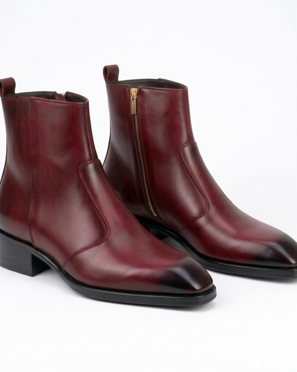 S&B Long Square-Toe Chelsea – Cherry