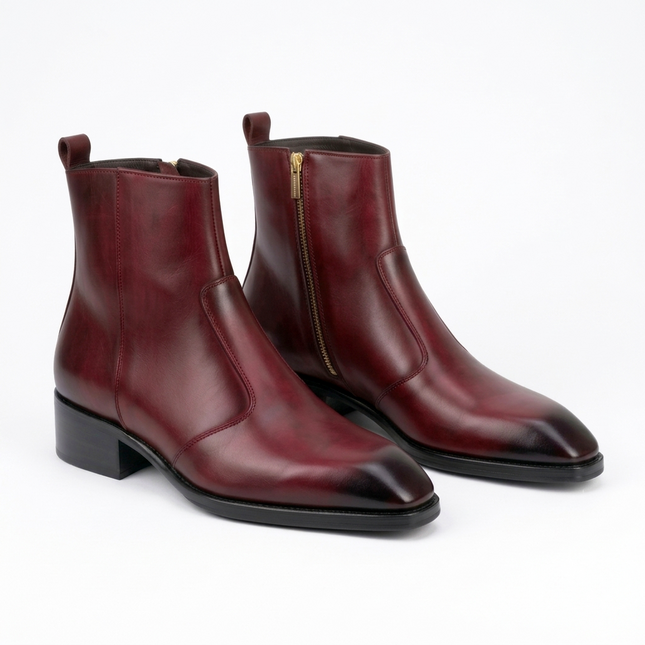 S&B Long Square-Toe Chelsea – Cherry