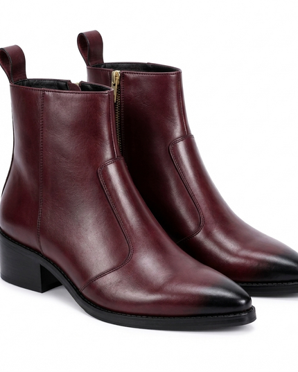 S&B Cowboy Pointed Chelsea - Cherry