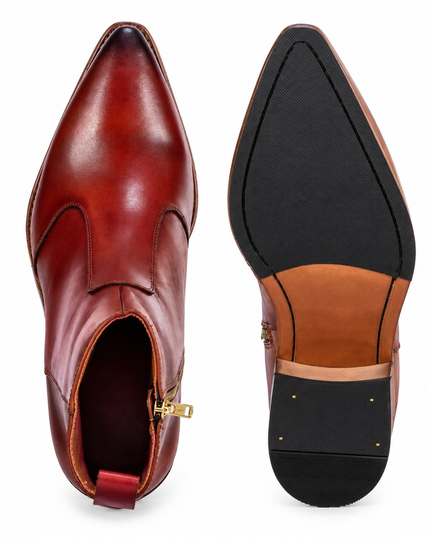 S&B Cowboy Pointed Chelsea - DeTan