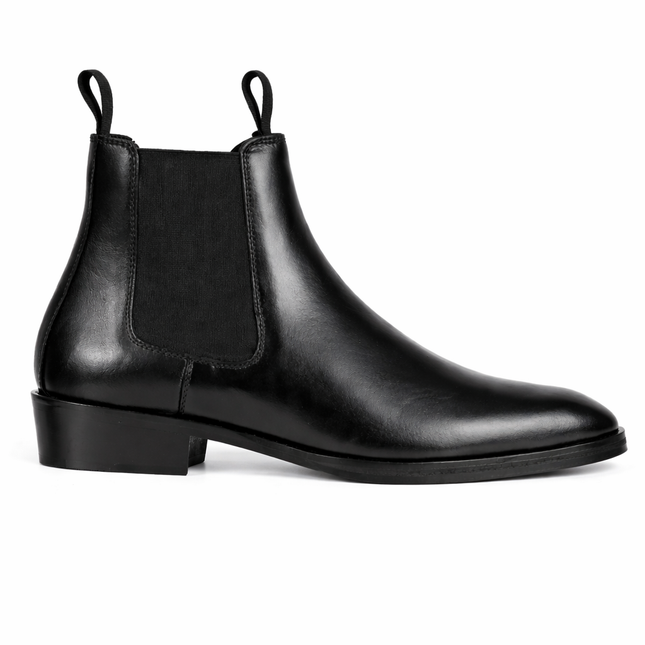 S&B Italian Elastic Cuban Chelsea - Black