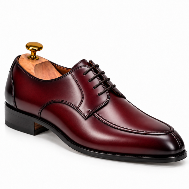 S&B Apron-Toe Derby Shoe-Cherry