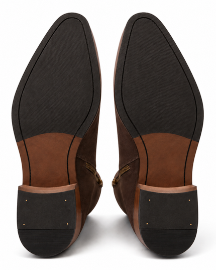 S&B  Cowboy Suede Pointed Chelsea - Brown