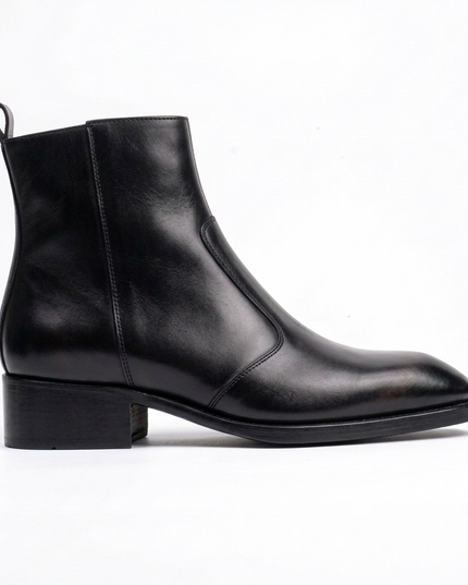 S&B Long Square-Toe Chelsea – Black