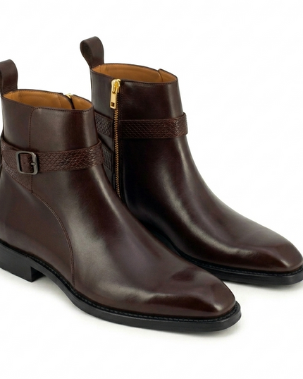 S&B Brown Harness Jodhpuri Boots