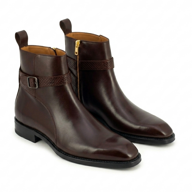 S&B Brown Harness Jodhpuri Boots
