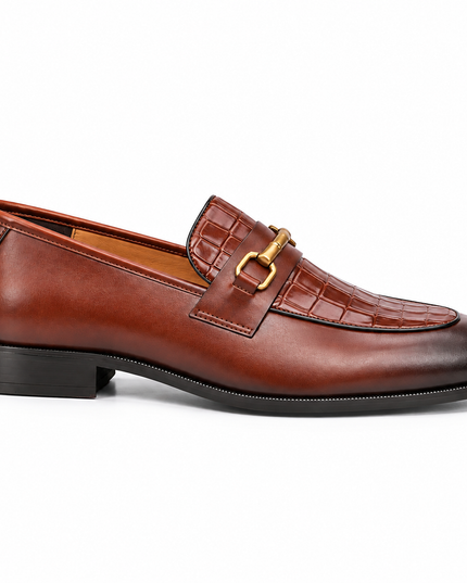 S&B Modena Croco Loafer-Tan