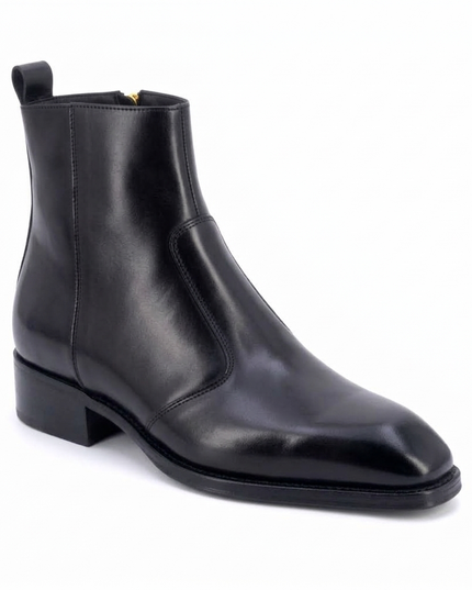 S&B Long Square-Toe Chelsea – Black
