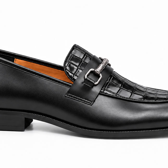 S&B Modena Croco Loafer-Black