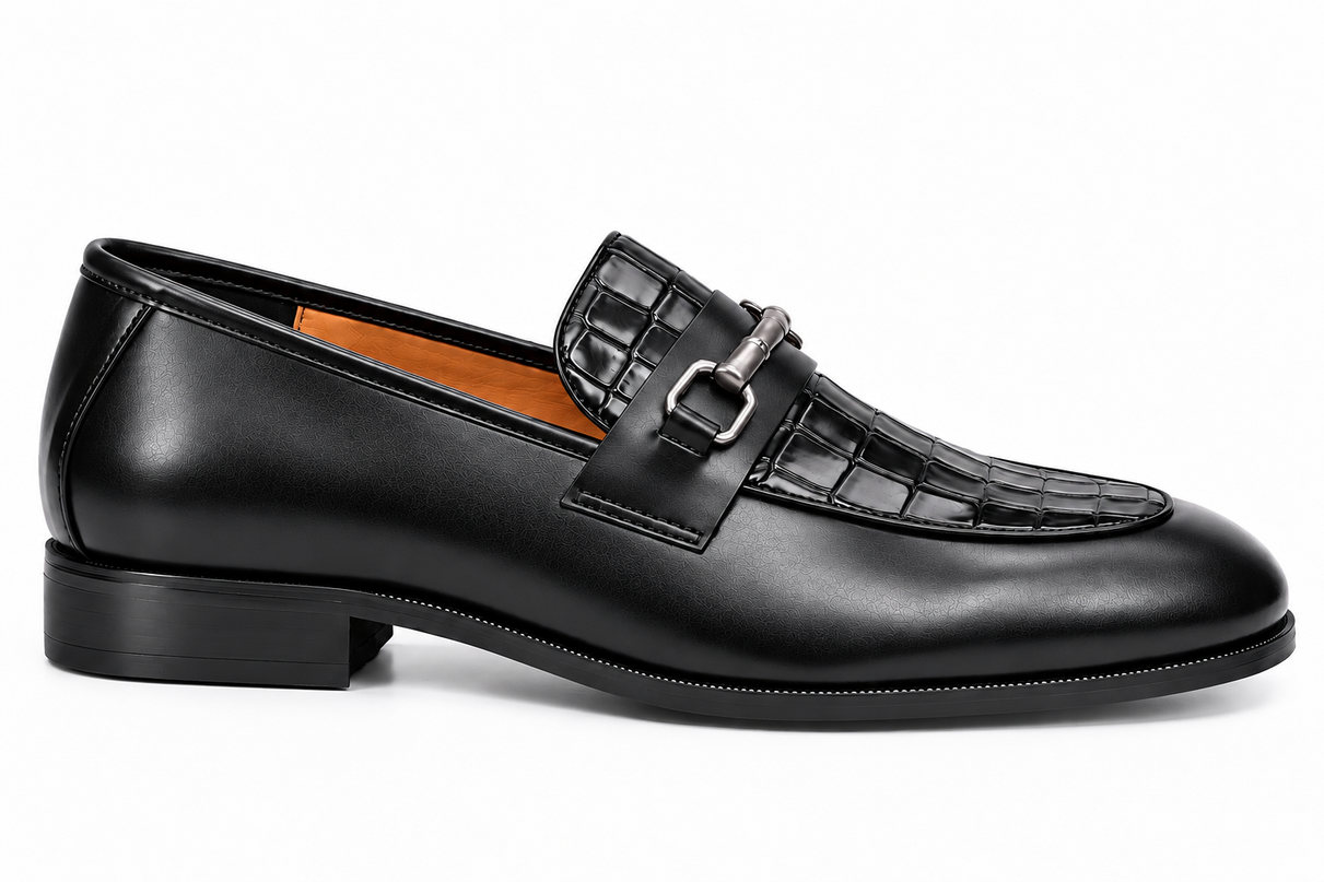 S&B Modena Croco Loafer-Black