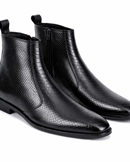S&B Italian Croco Chelsea - Black