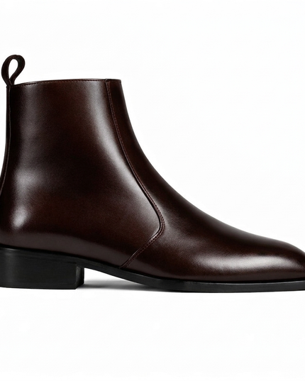 S&B Square-Toe Cuban Chelsea - Brown