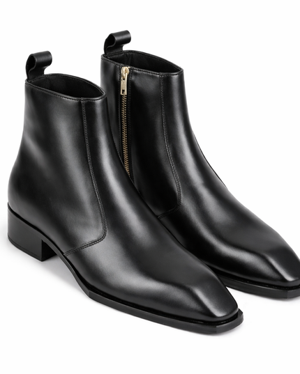 S&B Square-Toe Cuban Chelsea - Black