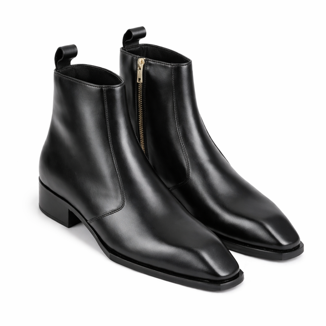 S&B Square-Toe Cuban Chelsea - Black