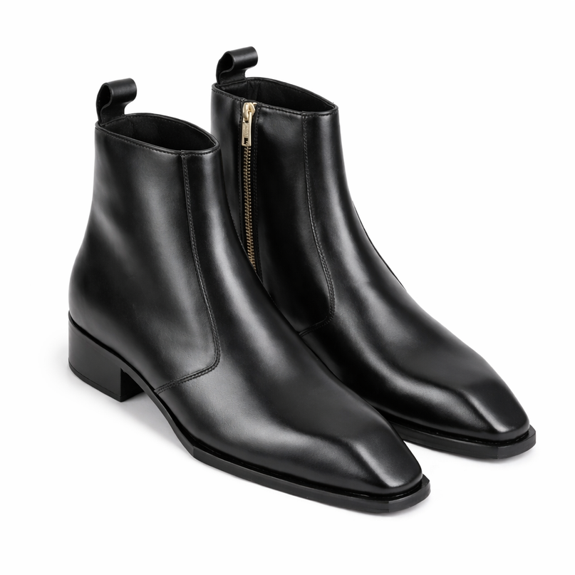 S&B Square-Toe Cuban Chelsea - Black